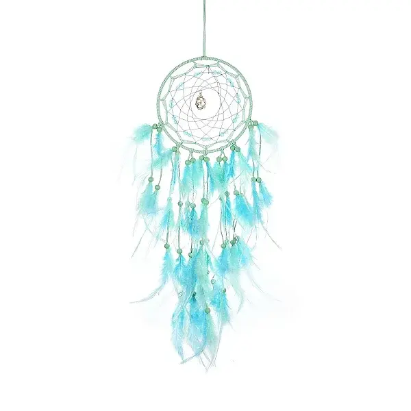 Woven Web/Net with Feather Hanging Ornaments