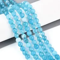 Dyed Natural White Jade Beads Strands