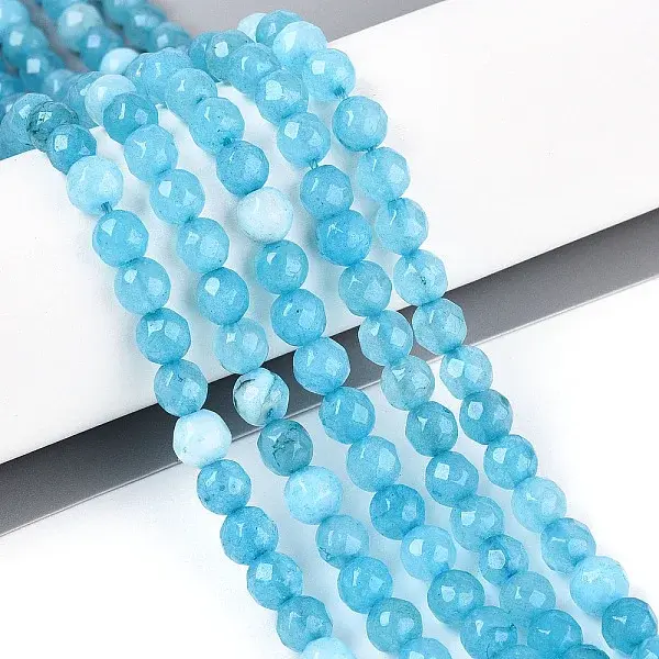 Dyed Natural White Jade Beads Strands