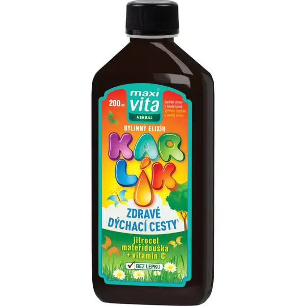 Maxi Vita Herbal Karlík bylinný elixír na odkašlávání pro děti 200 ml