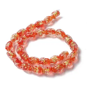 Handmade Foil Lampwork Beads Strands