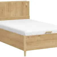 Postel 120x200cm s úložným prostorem a knihovnou cody - dub světlý