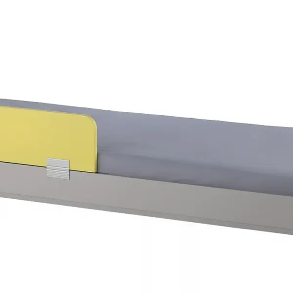 Dětská postel 80x180 se zábranou raundo - šedá/žlutá