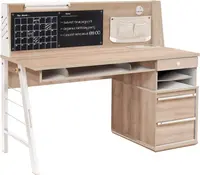 Velký studentský psací stůl s nástavcem veronica - dub světlý/bílá