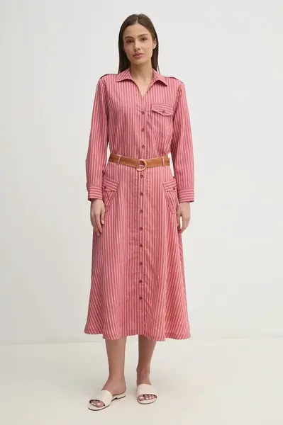 Košile La Petite Française CHARLES dámská, růžová barva, relaxed, s klasickým límcem, CHARLES