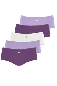 LASCANA Nohavičky  černicová / svetlofialová / biela