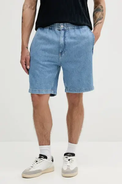 Džínové šortky Calvin Klein Jeans pánské, modrá barva, J30J327506