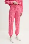 Tepláky HUGO LOKKY Long pant dámské, růžová barva, s aplikací, 50545211