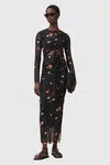 Šaty AllSaints KATHY černá barva, maxi, přiléhavé, W233DC