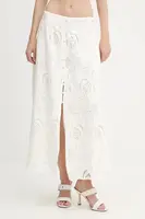 Bavlněná sukně Guess DOMITILLE béžová barva, midi, W5GD63 WH521