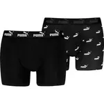 Puma ELEMENTS MEN LOGO PRINT BOXERS 2P Pánské boxerky, černá, velikost