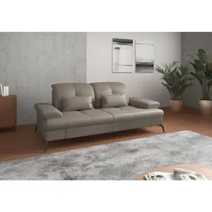 Sit & More 2,5SEDÁK, šedá, pravá kůže