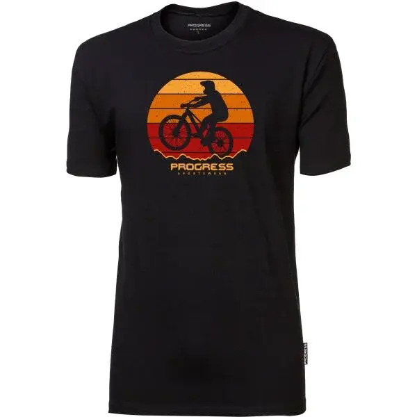 PROGRESS BARBAR BIKER Pánske bambusové tričko, čierna, veľkosť