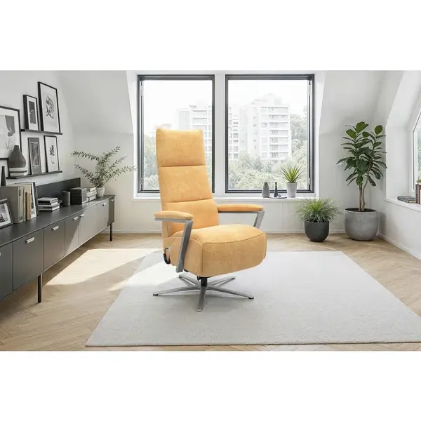 Sit & More RELAXAČNÍ KŘESLO, textil, žlutá
