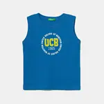 Dětské bavlněné tričko United Colors of Benetton modrá barva, s potiskem, 3I1XGH013