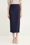 Sukně Luisa Spagnoli tmavomodrá barva, midi, 542164