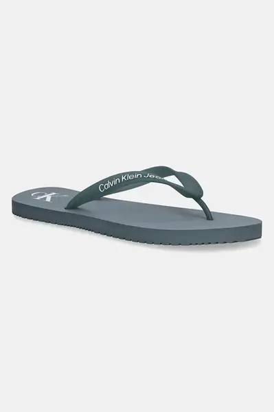 Žabky Calvin Klein Jeans BEACH SANDAL TRANSPARENT TPU pánské, tyrkysová barva, YM0YM01267