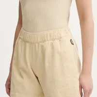 Bavlněné šortky Picture Flaros dámské, béžová barva, high waist, WSH0097