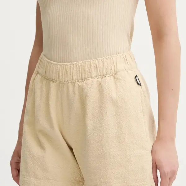 Bavlněné šortky Picture Flaros dámské, béžová barva, high waist, WSH0097