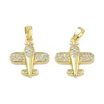 Brass Micro Pave Clear Cubic Zirconia Pendants