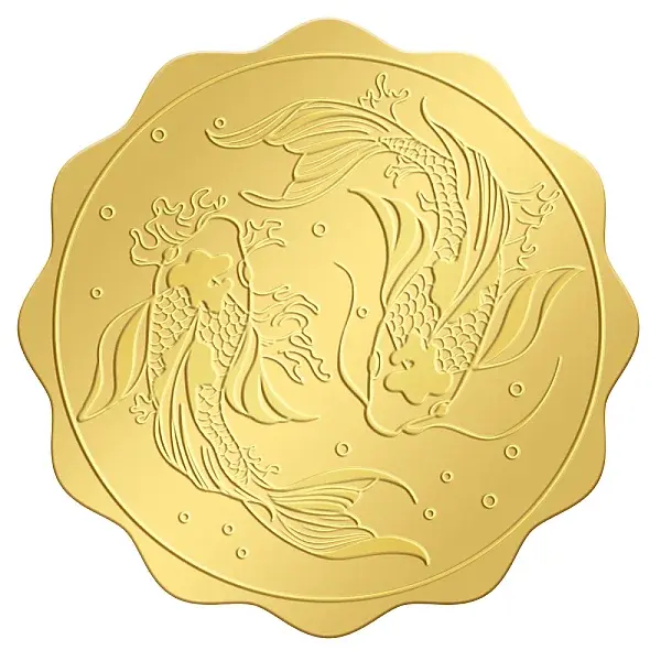 Plastic Self Adhesive Gold Foil Embossed Stickers