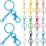 48Pcs 12 Colors Spray Printed Alloy Keychain Clasps