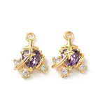 Brass Micro Pave Cubic Zirconia Pendants