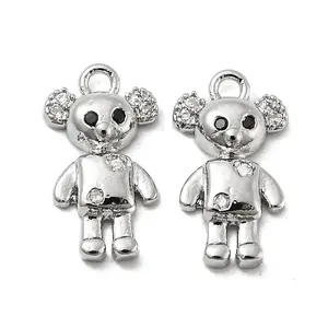 Brass Micro Pave Cubic Zirconia Pendants