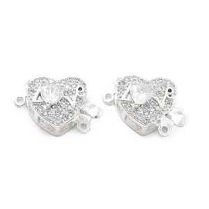 Brass Micro Pave Cubic Zirconia Box Clasps