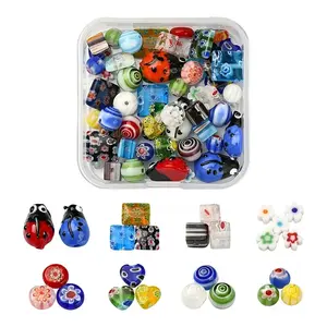 61Pcs 8 Style Handmade Lampwork Beads
