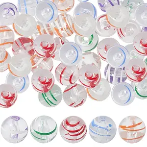 50Pcs 5 Colors Transparent Acrylic Beads