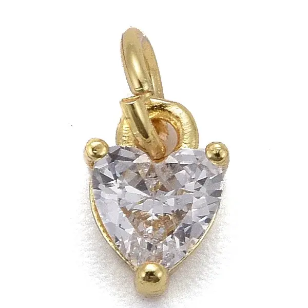 Brass Micro Pave Cubic Zirconia Charms