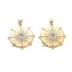 Brass Micro Pave Clear Cubic Zirconia Pendants