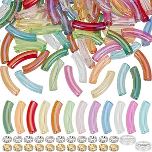 DIY Acrylic Tube & Brass Rhinestone Beads Jewelry Making Kits