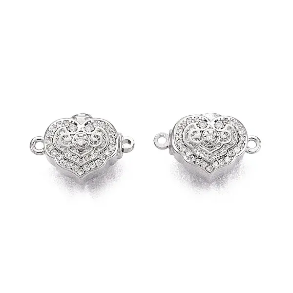 Brass Micro Pave Clear Cubic Zirconia Box Clasps