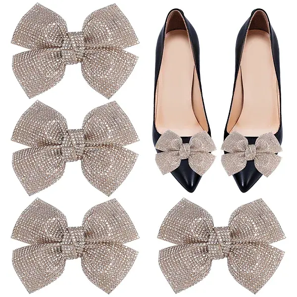 4Pcs Rhinestone Shoe Buckle Clips
