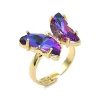 Adjustable Brass Glass Finger Rings