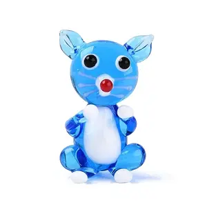 Handmade Lampwork Cat Figurine Display Decorations