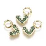 Brass Micro Pave Cubic Zirconia Charms