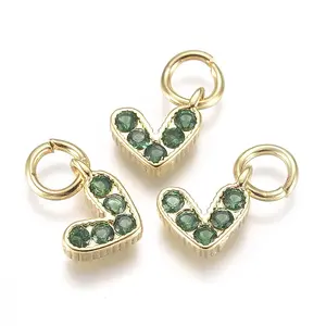 Brass Micro Pave Cubic Zirconia Charms