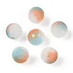 Frosted Baking Painted Crackle Glass Beads with Glitter Powder