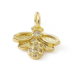 Brass Micro Pave Cubic Zirconia Charms