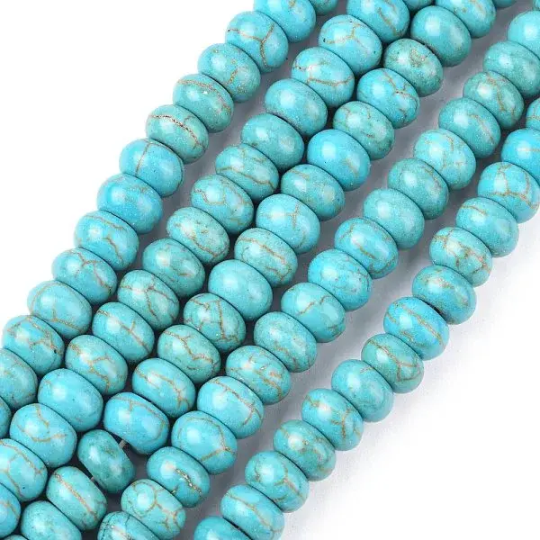 1 Strand Rondelle Synthetic Turquoise Beads Strands