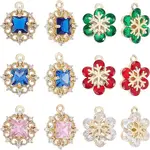 12Pcs 6 Style Rack Plating Brass Pendants