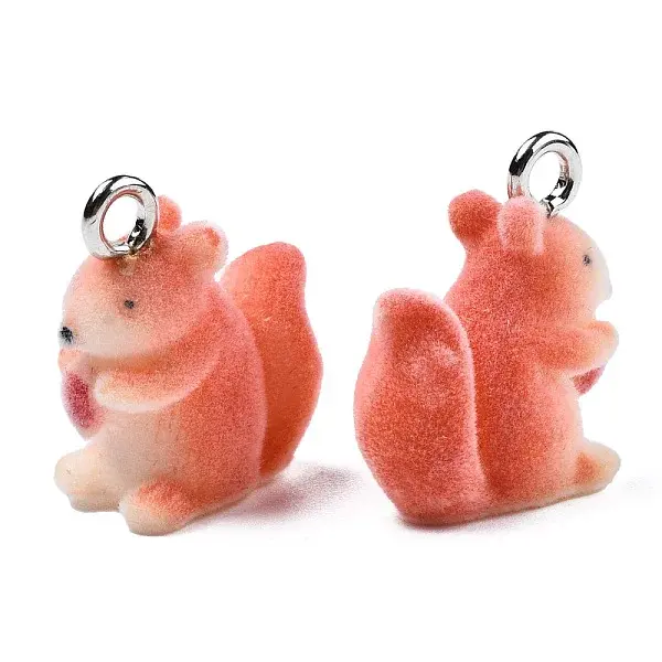 Flocky Resin Pendants