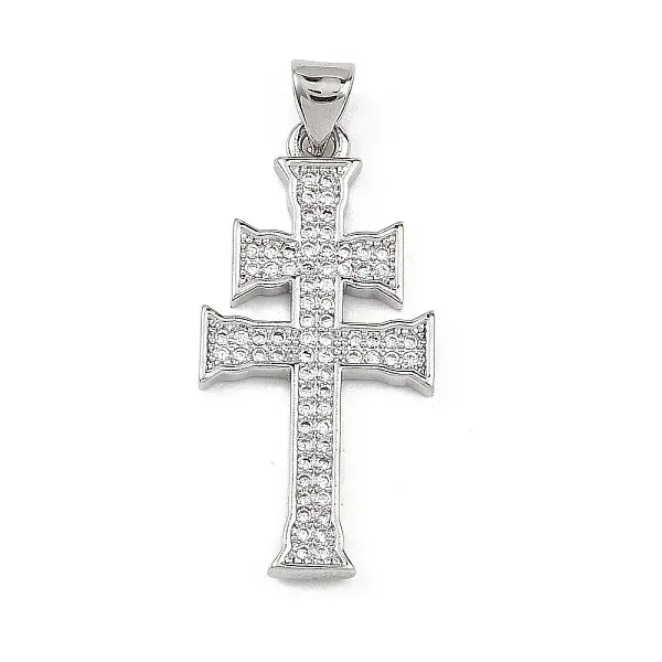 Religion Brass Micro Pave Clear Cubic Zirconia Pendants