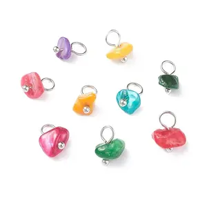 Natural Chip Dyed Shell Charms