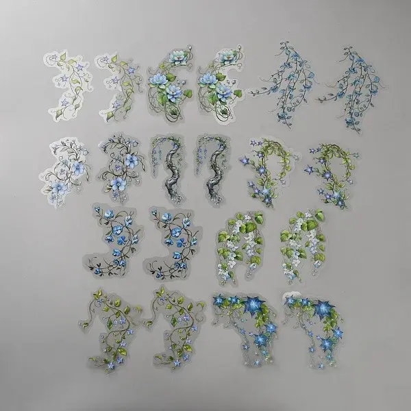 20Pcs Flower PET Decorative Stickers