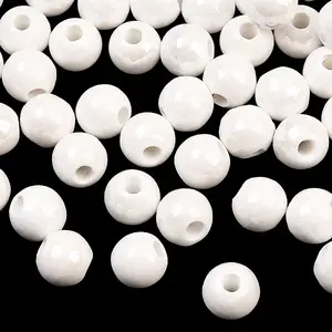 Pearlized Handmade Porcelain Round Beads