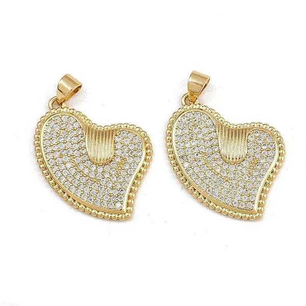 Brass Micro Pave Cubic Zirconia Pendants